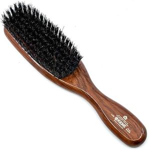 Kent LR6 Finest Dark Wood Styling Hair Brushes for Women - Natural Black Boar Bristle Hairbrush for Medium to Thick Hair of All Lengths - Dry Brush for Styling, Straightening, and Stimulating Oils