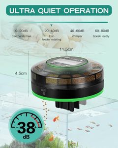 Petbank Automatic Fish Feeder – Timer, LCD Display, Rechargeable, Green