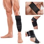 serveuttam Knee Support For Men Elastic Calf Knee Compression Bandage Wraps Support For Ankle Wrist Thigh,Reduce Muscle Swelling And Sprains,Pain Relief,Shin Splints Guard For Sports Gym, Free Size