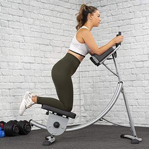 XtremepowerUS Ab Machine Abdominal Workout Crunch Fitness Exercise Workout, Silver/Black