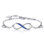 Billie Bijoux Womens 925 sterling Silver Infinity Endless Love Symbol Charm Adjustable Women's Bracelet