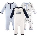 Hudson Baby Baby Boys' 51287_ClassicCar_0-3M Coverall, Antique Cars, 0-3 (3 Months) (Pack of 3)