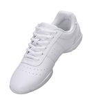 Lnafan Women’s Girls’ Lace-Up Gym Sport Aerobics Cheerleading Training Dance Shoes White Size 1 UK