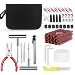 MSSAYA Tyre Repair Kit-Car Tyre Puncture Repair Kit With 30PCS Repair Plugs-Tubeless Tyre Repair Kit for Car, Motorcycle, Truck, Van, ATV, Tractor (Black)