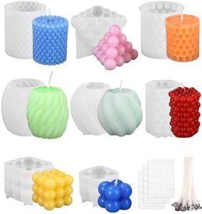 Toaren 8PCS Stampi per Candele in Silicone,Stampi per Candele Fai Da Te,Stampi per Candele 3D Bubble Cubo,Stampi per Candele 3D Bubble Cubo da Versare per Natale Decorazioni per la Casa