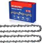 WORKPRO 2-Pack 18 Inch Chainsaw Chain, 3/8"Pitch, 62 Drive Links Wood Cutting Saw Chain for Chainsaw Parts fits Craftsman, Poulan, Echo, DeWalt