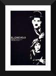 Tallenge - Charlie Chaplin - The Kid - Vintage Italian Movie Poster - Small Poster Paper - Framed (12 x 17 inches)