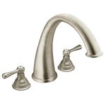 Moen T920BN Kingsley Two-Handle High Arc Roman Tub Faucet Without Valve, Brushed Nickel