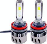 Potauto H8 Headlight Bulb with X1 LEDynamic Super Bright Ultrawhite Light- Set of 2