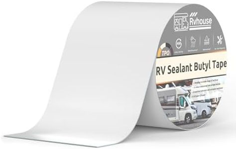 Rvhouse RV Roof Tape 6" x 50 Ft UV Resistant RV Sealant Tape Durable Waterproof and Airtight Adhesive for RV Roof Repair Camper Trailer Truck Boat Motorhome(White)