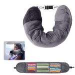 Travel Pillow Stuffable with Clothes, 7.3x31.5in Soft Plush Extra Luggage Airplane Fillable Storage Bag Transformable Neck Body Case Cover for Travel Essentials, Only Travel Pillowcase, No Filler