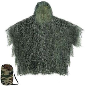 Ghillie Suit Ghillie Poncho for Hunting Superior Camo Hunting Clothes for Men Hunting Cape Camouflage Cloak Stealth Ghillie Suit for Halloween Hunting Bird Watch Military CS Woodland Hunting