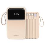 Lifelong ZenCharge 10000 mAh 22.5 W Compact Pocket Size Power Bank with 6 Input/Output Port (Peach, Lithium Polymer, Fast Charging, Quick Charge 3.0 for Mobile, Earbuds, Smartwatch, Speaker, Tablet)