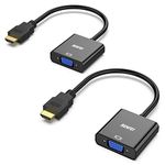 HDMI to VGA 2 Pack, Benfei Gold-Plated HDMI to VGA Adapter (Male to Female) for Computer, Desktop, Laptop, PC, Monitor, Projector, HDTV, Chromebook, Raspberry Pi, Roku, Xbox and More - Black