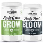 Green Rush Nutrients Organic Veg to Harvest Double Pack - Leafy Green Grow & Beefy Bud Bloom Combo for Veg & Bloom - Organic Fertilizers (1kg Each)