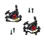 BUCKLOS Zoom HB-100 MTB Line Pulling Hydraulic Disc Brake Calipers Front + Rear, Aluminum Alloy Mountain Bike Hydraulic Disc Brakes with is/PM Universal Caliper Adapter for XC Trail, Fat Bike…