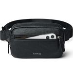 LATMAP 2L Bumbag Fanny Packs for Women Man Belt Bag Small Fashion Crossbody Bag Waist Pack Faux Leather Waterproof Chest Bag Trendy Black