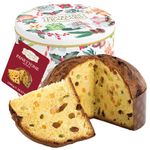Classic Panettone Italian Cake from Italy (35.2 Oz) - Pasticceria Fraccaro 1932, Italian Christmas Cake, Made in Italy, with Candied Fruit and Raisins, Naturally Leavened with Sourdough, Christmas Tin Gift