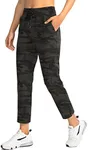 Soothfeel Women's Pants with 4 Pockets 7/8 Stretch High Waisted Sweatpants Travel Athletic Work Golf Pants for Women(Green_Camo, X-Small)
