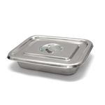 IS IndoSurgicals Stainless Steel Instrument Tray with Cover, Deluxe Quality (1, 8"X6"X2")