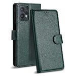 Case Collection for Motorola G14 Phone Case - Leather Folio Flip Kickstand Shockproof Cover with RFID Blocking Card Slots Wallet for Motorola Moto G14 Case Green