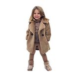 liangp Kids Clothes Girls Girls Teddy Fleece Trench Coat Warm Coat Toddler Baby Jacket Outerwear Winter Kids Thicken Coat&Jacket Girls Padded Windbreaker Solid Outfit Khaki