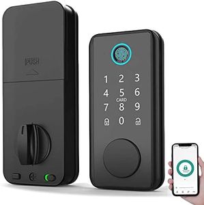 TEKXDD Smart Lock - 6 in 1 Touch with Bluetooth, Fingerprint Door Lock, Electronic Door Lock Biometric Electronic Door Locks with Deadbolt