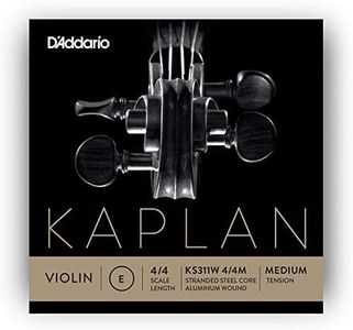 D'Addario Kaplan Non-Whistling Violin Aluminum Wound E String, 4/4 Scale