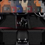 CRIDONE Premium 7D Car Mat Full Set for Jeep Meridian 7-Seater (Model : 2022-2025, Luxury Leather Double Floor Complete Set, 100% Waterproof and Washable, Color Black-Black (Design-1))