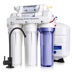 iSpring RCC7-BLK, 5-Stage Reverse Osmosis System, RO Water Filter System Under Sink, Drinking Water Filter, 75 GPD, Stylish Black RO Faucet