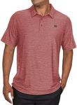 Three Sixty Six Golf Shirts for Men - Dry Fit Short-Sleeve Polo, Athletic Casual Collared T-Shirt Texas Orange