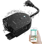 Outdoor Smart Plug Waterproof, TESSAN WiFi Smart Outlet Switch with 3 Individual Sockets Work with Alexa Echo Google Home, Remote Control Timer by Smartphone