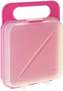 Tatay Porta Sandwich y Alimentos, Libre de BPA, Reutilizables, Apto Lavavajillas y Microondas, Congelacion hasta -40º, 1 Unidad, Color Rosa, Medidas 14 x 4 x 18 cm