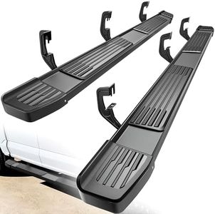 YITAMOTOR 6 Inches Running Boards Compatible with 2007-2018 Chevy Silverado/GMC Sierra 1500, 2007-2019 2500HD 3500HD, 2019 LD/Limited Crew Cab, Stainless Steel Side Steps Black Nerf Bars