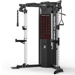 Marcy SM-6500 Home Gym Functional Trainer with Dual Adjustable Cable Machine, 68kg Weight Stacks, Squat Rack & Pull Up Bar for Full Body Strength Training