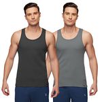 XYXX Men's Super Combed Cotton Round Neck Ribbed Vest - High Moisture Absorbing Innerwear for Men with Anti-Microbial Silver Finish