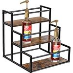 Coffee Syrup Rack Organizer, 3-Tier 12 Bottle Countertop Storage Rack for Kitchen, Syrup Bottle Holder Stand, Dressing for Kitchen Coffee Station, Wood Coffee Bar Shelves