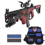 SOFITEN Toy Gun Automatic Sniper Rifle with Tactical Vest Kit, Scope. Toy Foam Blaster Dart Toys with 120 Darts, IR and Flashlight. The Shooting Activity Game for Kids Age 8-12 Gifts for Birthday Xmas