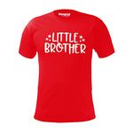 Hangout Hub Little Brother Printed Tshirt for Boys | Super Combed Cotton Kids T-shirt | Round Neck T Shirt | Half Sleeves Tees | Fade-Resistant Breathable Apparel (Red;0-2 Years) Pack Of 1