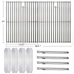 MikeGarden Replacement Parts for Nexgrill 720-0830H 720-0830D 720-0888N 720-0783E 720-0888, 2 Pack Grill Grate 4 Pack Grill Burners and Heat Plates Shield for Home Depot Nexgrill 720-0830H Gas Grills