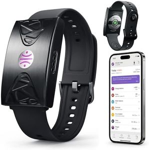 Fitness Tracker for Women & Men, Automatic Calorie Intake Smart Band with App, Activity Tracker, Sleep Tracker, Hydration & Stress Monitor, 24/7 Heart Rate Monitor, 5 ATM Waterproof (Black)