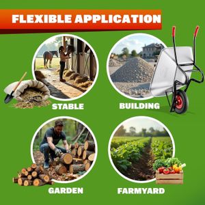 GARDEBRUK Heavy Duty Wheelbarrow 100L – Pneumatic Tyre, 250kg, Steel Rim, Silver/Red