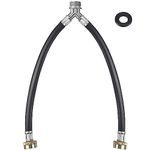 Dreyoo Rubber Washing Machine Y Hose, 3/4 Inch Brass Fittings, 1 ft (12 Inch) Length Hot and Cold Water Supply Y Mixer Hose Connector for Washing Machines Outdoor Garden Faucets(1 Pcs)