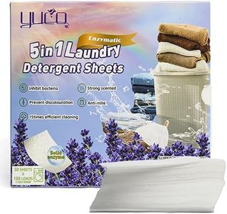 5-in-1 Laundry Detergent Sheets -100 Loads Ultra-Concentrated Stain Fighter & Color Catcher - Hypoallergenic, Plant-Based Laundry Soap - Fresh Lavender Scent, Travel-Friendly & Perfect for Dorms.