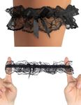 ohyeahlady 2 Piece Garter Belts Bridal Wedding Garter, Lace Bow Tie Leg Ring with Flower Prom Dance Cosplay Party for Bridal Bridesmaid