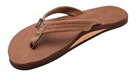 Rainbow Sandals Women's Single Layer Leather w/ 3/4" Strap, Redwood, 5.5-6.5