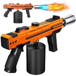 Powerful Propane Torch Gun, Flame Thrower Kitchen Torch Cooking with Adjustable Flame, Torche Propane Gun Butane Torch for Searing Steak, BBQ, Campfire, Fireplace (Tank Not Included)(Orange)