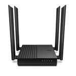 TP-Link Archer C64 AC1200 Dual-Band Gigabit Wi-Fi Router, Wireless Speed up to 1200 Mbps, 4×LAN Ports, 1.2 GHz CPU, Advanced Security with WPA3, MU-MIMO, Beamforming, Black