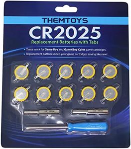 Tabbed CR2025 Batteries 10-pack, 2025 Battery Gameboy Cartridge Battery CR2025 Battery Tabs Solder, Color GBC CR2025 3v Lithium Battery, CR2025 Replacement Battery Gameboy Save Battery, Solder Tabs