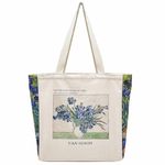 BROADREAM Canvas Tote Bag Aesthetic - Zippered Book Tote Bag with Interior Pocket by Cute Shoulder Tote Bags for Women Shopping & Travel - Best Gift for Teacher Mom Friendship Wife Classmate Birthday